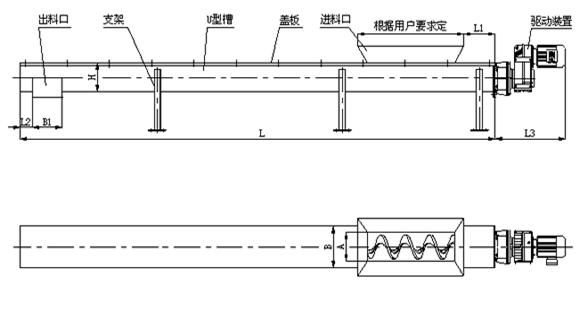 无轴螺旋输送机结构图
